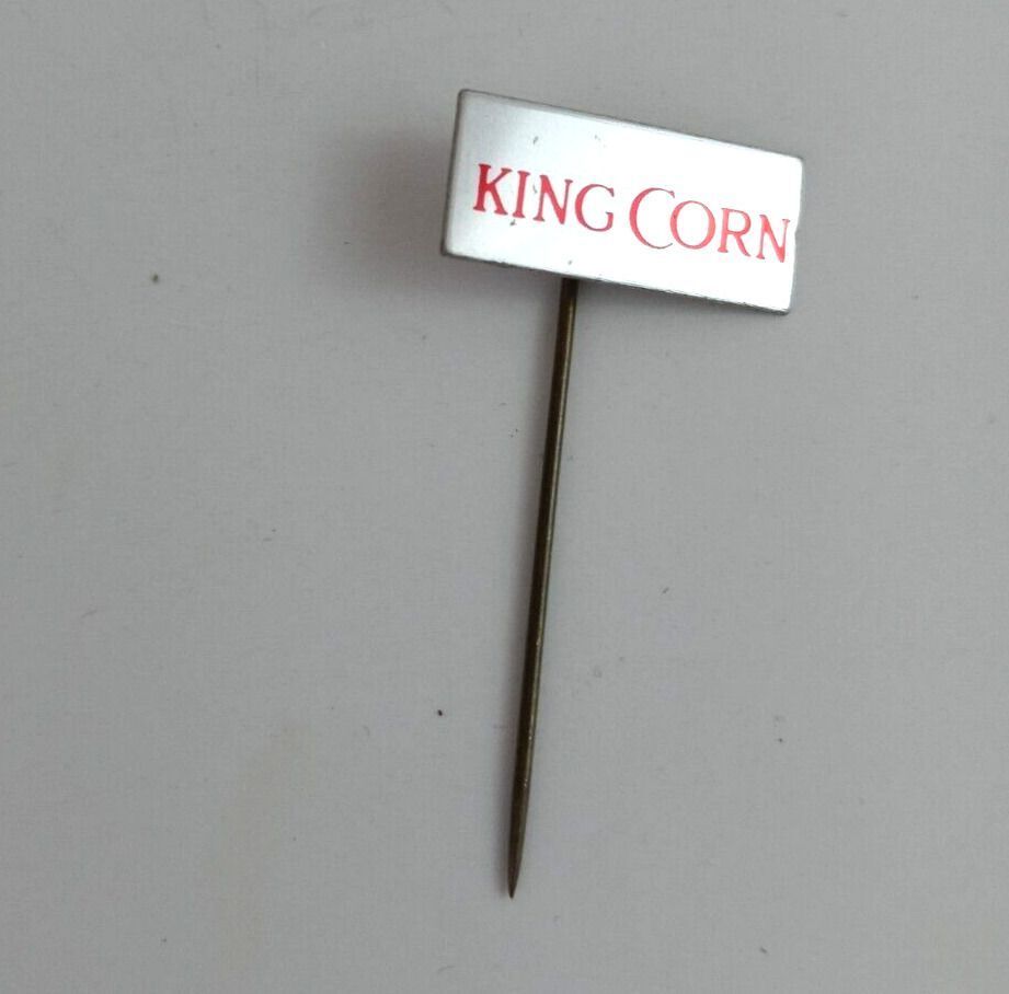 Vintage King Corn Red &amp; Silver Europeon Stick Lapel Pin - $6.44