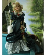 SEYMOUR MANN 22&quot; VICTORIAN DOLL, NEW, GREEN AND GOLD DRESS SILK FLOWERS - $171.15 CAD