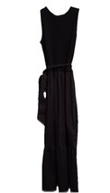Isaac Mizrahi Black Sleeveless Tie Waist Flowy Pockets Maxi Dress Sz Med... - $449.74 MXN