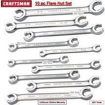 Craftsman 10 pc Flare Nut Wrench Set - 5 Metric 5 SAE Wrenches - £61.36 GBP