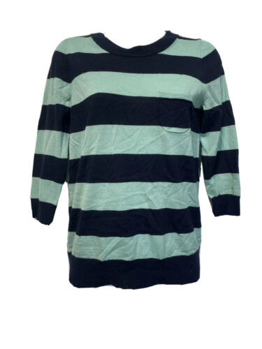 Primary image for j crew merino stripe Merino Wool 3/4 Sleeve Pullover sweater Size S