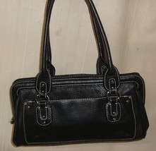 Tignanello Black Leather Double Handle Shoulder Bag - £27.60 GBP