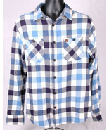 COLEMAN Flannel Shirt-L-Blue White Plaid-Outdoor-Long Sleeve-NWT - £36.97 GBP