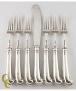 D&amp;J Welby Sterling Silver Flatware Set 6 Forks and 1 Butter Knife London... - €2.249,21 EUR