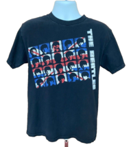 The Beatles Distressed British Flag Graphic Men&#39;s Black T-Shirt Size Medium - £10.24 GBP