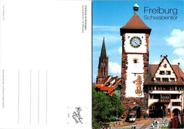 Germany Freiburg Schwabentor ~ Freigurger Munster in Background VTG Postcard - £7.37 GBP