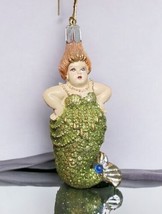 Katherines Collection Mermaid Ornament Dames At Sea Series Green Glitter Curvy - £27.24 GBP