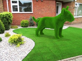 Outdoor Animal Giant Bull Terrier Topiary Green Figures in Artificial Grass - £4,112.95 GBP