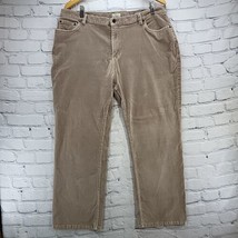 L L Bean Pants Womens sz 20 Petite Velour Straight Leg Tan Flaws  - $19.79