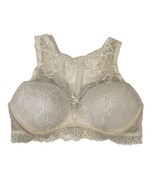 Victorias Secret VS PINK Lace Bralette Size L Cream Underwire Padded 360... - £7.06 GBP