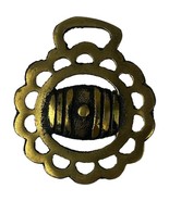 Antique British English Horse Brass Medallion Beer Barrel Metal Patina 3... - $18.39 CAD