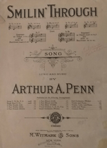 Vintage 1918 Smiling Through Arthur A Penn Piano Sheet Music - £6.11 GBP
