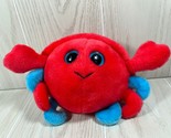 The Petting Zoo small 8&quot; red blue crab plush large plastic eyes - $14.84