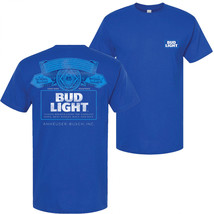 Bud Light Bottle Label Front and Back T-Shirt Blue - £29.61 GBP+