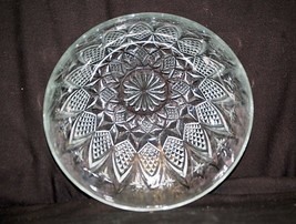 Old Vintage Clear Glass Round Serving Bowl w Stars &amp; Arch Designs KIG Indonesia - £15.57 GBP