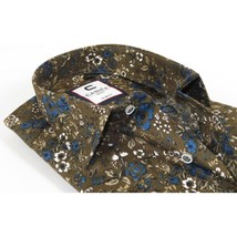 Men's Shirt By CASILA Turkey Cotton Blend Long Sleeves 501660-02 Olive Floral image 2