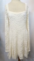 Free People Ivory Flirt  Lace Long sleeve Cocktail Dress Large Lined - £43.96 GBP