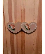 Small Wooden Double Heart Hanging 3 Peg Rack With Painted Floral Design ... - $272.80 MXN
