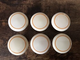 6 Vtg Japan Porcelain Ceramic Drawer Pull Cabinet Knobs Beige Circle NOS 1980’s - £7.91 GBP