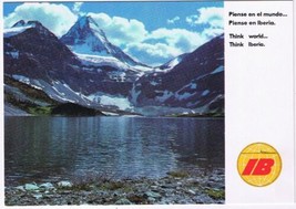 Postcard Iberia Airlines Canada Rocky Mountains Lake - $3.61