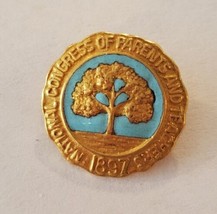 National Congress of Parents and Teachers Vintage Lapel Pin Pinback Goldtone - £11.49 GBP