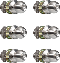 Privacy Door Knobs For Bed And Bath Satin Nickel 6 Pack NEW - £49.26 GBP