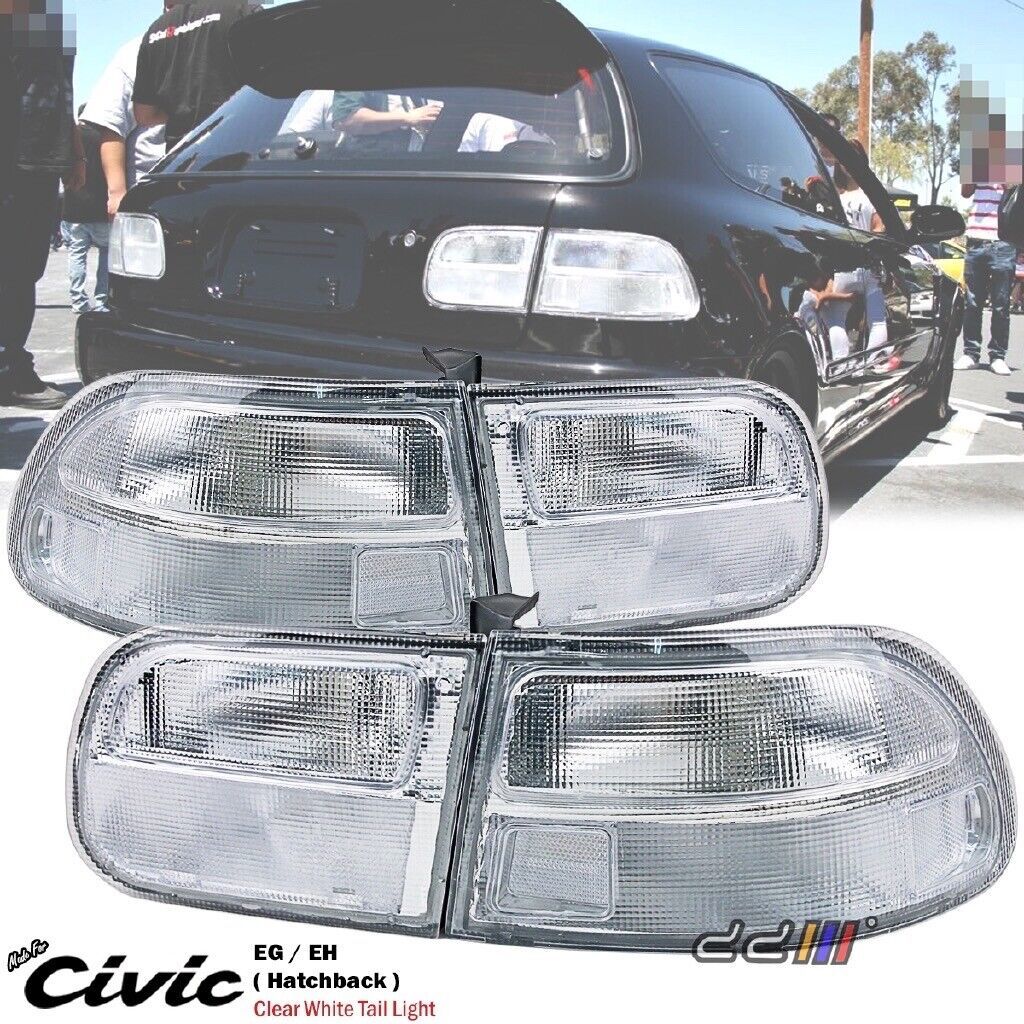 Primary image for NEW! Clear White Rear Tail Light Lamp For Honda Civic 3Dr Hatchback EG6 1992-95