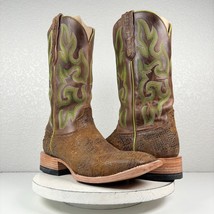 Lane Cheyenne Capitan Brown Cowboy Boots 11.5 D Square Toe Rough Out Lea... - $212.85