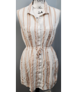 Japna Shirt Dress Womens M Multi Striped Tie Waist Detail Pockets Collar... - $452.40 MXN