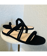 Stuart Weitzman Leather Slide Sandal  Black Twist Knot, Designer Size 8,... - $139.00