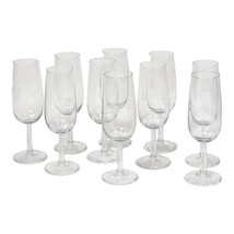 Crystal Champagne Glasses Fluted 7&quot; W/ Etched Monogrammed S Set of 10 St... - £62.96 GBP