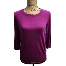 Ann Taylor Purple 3/4 Sleeve Lightweight Sweater Soft Knit Top Career Wo... - £15.29 GBP