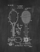 Tennis Racket Patent Print - Chalkboard - $7.95+