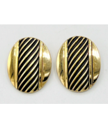 Vintage Whiting &amp; Davis Gold Tone Oval Clip On Earrings - $32.59 CAD