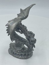 Rare Vintage Spoontiques Speckled Pewter Dragon with Crystal Ball CMR867... - £14.28 GBP