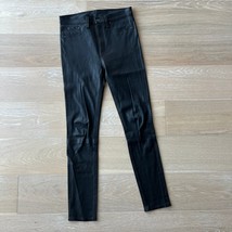 Rag &amp; Bone High Rise Lamb Leather Skinny Pants Jeans Black sz 29 - $532.12