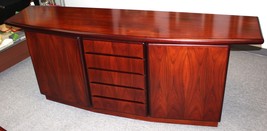 Skovby Danish Modern Rosewood Bow Front Buffet Console Sideboard Cabinet - £1,415.93 GBP