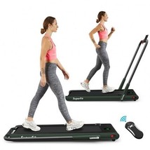 2-in-1 Folding Treadmill with Remote Control and LED Display-Green - Color: Gre - £388.00 GBP