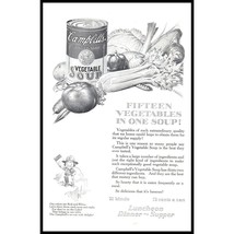 1924 Campbell&#39;s Vegetable Soup Vintage Print Ad Drawing Wall Art - £8.95 GBP