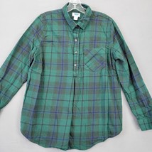 Old Navy Maternity Women Shirt Size M Green Classic Plaid Pleated Long Sleeves - £9.40 GBP