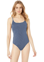 Essentials Women&#39;s Thin Strap One-Piece Striped Swimsuit, NAVY/WHITE Siz... - £11.02 GBP