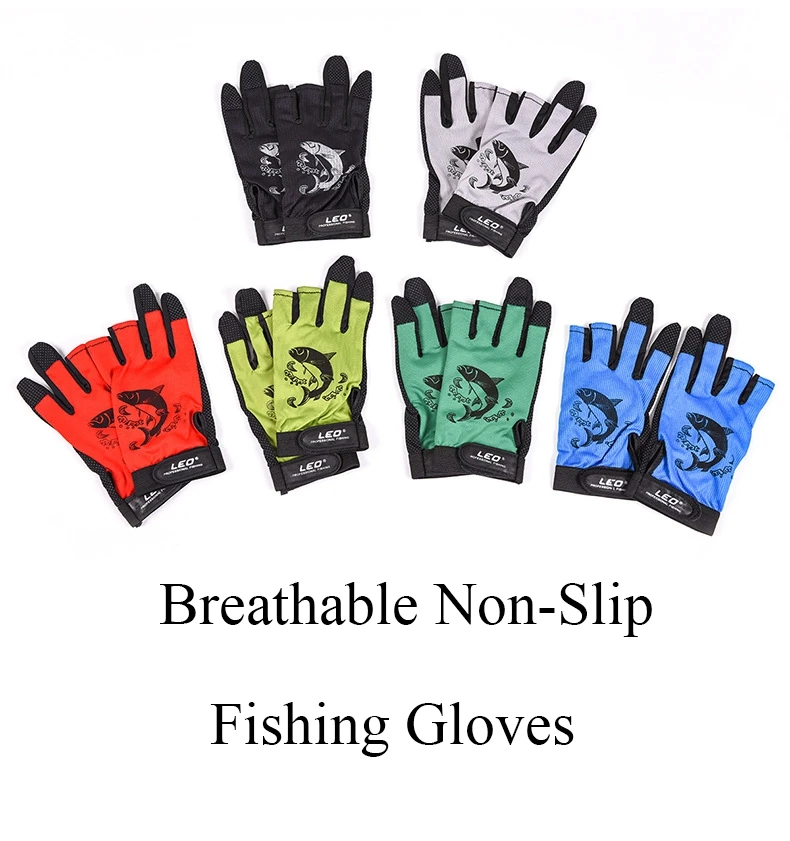 1 Pair 3 Cut Finger Anti-slip Gloves Non-Slip Fishing Gloves Outdoor Sport Neopr - £48.59 GBP