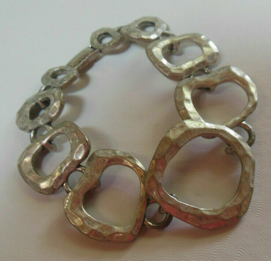 Lia Sophia Silver-tone Graduated Hammered Chain Link Bracelet - $9.41