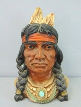 Vintage Indian Chief Universal Statuary Corp Chicago 1966 Bust E75 - £34.79 GBP