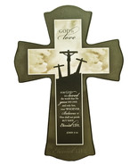 Large Wood Cross -- John 3:16 -- God is Love   (17" x 12" x 3/4") - $35.00