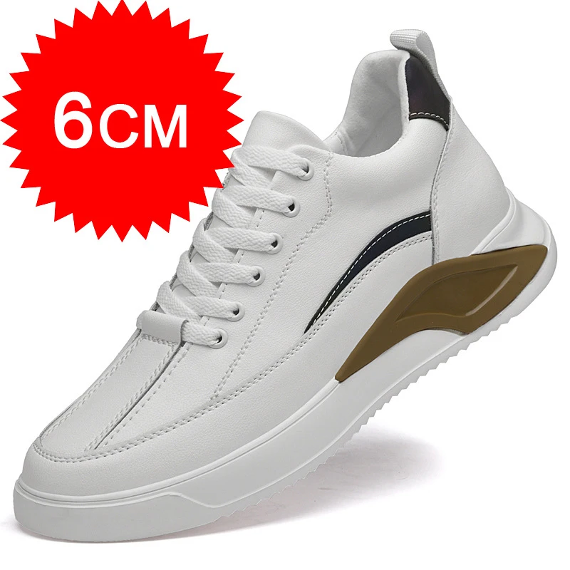 Man Fashion Sneakers Elevator Shoes for Men Casual Solid Colors White Sh... - £70.87 GBP
