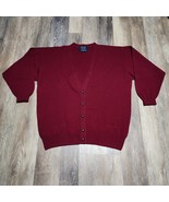 Vintage Pringle of Scotland Wool Cardigan Red Mens XL Grandpa Sweater Pr... - €67,71 EUR