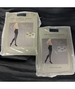 2 x Ann Taylor the perfect sights black Sz L modern control top pantyhos... - $419.12 MXN