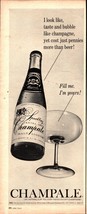 1967 Champale Sparkling Malt Liquor Vintage Print Ad nostalgic E5 - £20.02 GBP