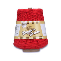 Spinrite Lily Sugar&#39;n Cream Yarn - Cones - Red - £29.01 GBP